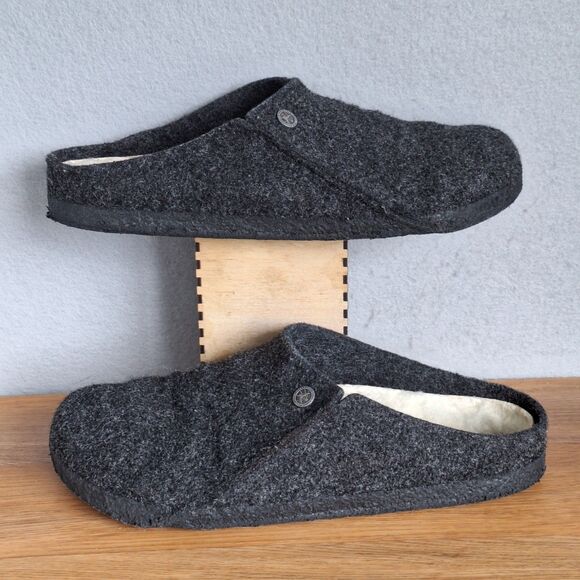 Birkenstock Zermatt Slippers Men Wool Felt Shearling Charcoal EU 45 US 12 main image 12